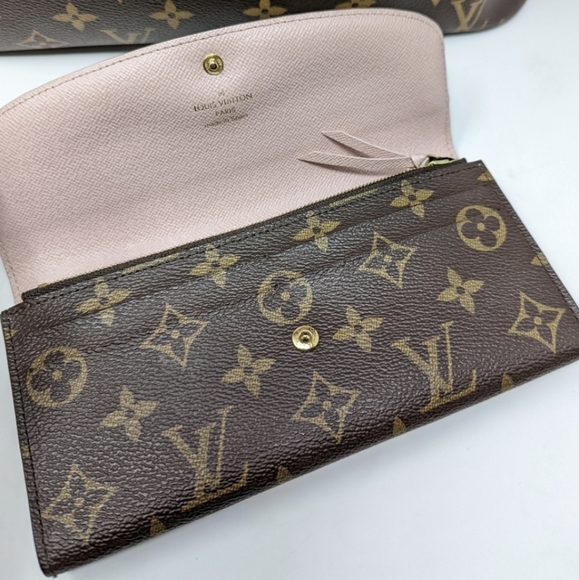 🎉LOUIS VUITTON Monogram Rose Ballerine Emilie Wallet! Comes with dust bag!💓 - Picture 4 of 12